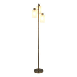 First Choice Lighting Panton - Antique Brass 150Cm Floor Lamp With Frosted Glass Shades - thumbnail 3
