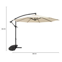 MonsterShop Cantilever Parasol 3M With Half Fan Base  Cream - thumbnail 5