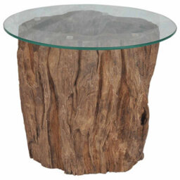 Berkfield Durable Coffee Table Teak Glass 50X40 Cm