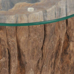 Berkfield Durable Coffee Table Teak Glass 50X40 Cm - thumbnail 9