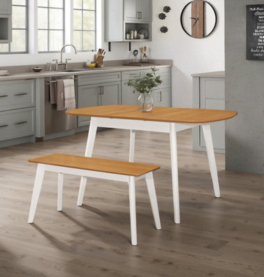 Hallowood Furniture Aston 90Cm Bench In White Painted Finish - image 1