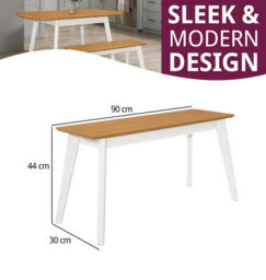 Hallowood Furniture Aston 90Cm Bench In White Painted Finish - thumbnail 3