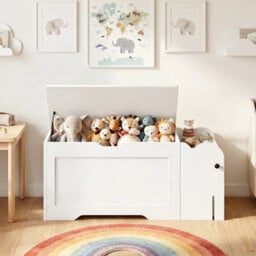 Storage Chest Trunk 100 X 40 X 48 Cm Toy Chests Toy Box Organizer White - thumbnail 4