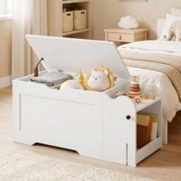 Storage Chest Trunk 100 X 40 X 48 Cm Toy Chests Toy Box Organizer White - thumbnail 3