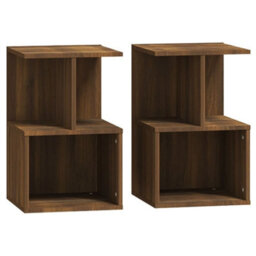 Berkfield Elegant Bedside Cabinets 2 Pcs Brown Oak 35X35X55 Cm Engineered Wood - thumbnail 1