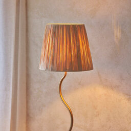 Loops Elegant 1500mm Tall Wriggle Floor Lamp In Brushed Aged Brass With Natural Raffia Shade - thumbnail 4