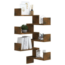 Berkfield Wall Corner Shelves 2 Pcs Smoked Oak 40X40X50 Cm Engineered Wood - thumbnail 7