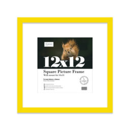 "12X12"" Yellow Picture Frame - 12X12"" Square Frame With 10X10"" Mount For 12X12""/10X10"" Pictures Moderrn Style Thin Edge, 1 Pack" - thumbnail 1