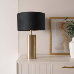Valuelights Lexy Gold Touch Table Lamp With Black Velvet With Gold Inner Lamp Shade - thumbnail 3