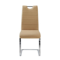 Furniture in Fashion Petra Taupe Faux Leather Dining Chairs In Pair - thumbnail 3