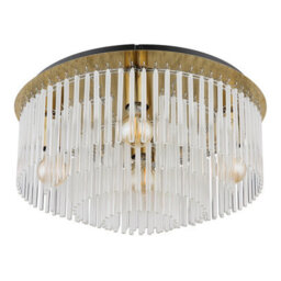 Luminosa Lighting Luminosa Gorley Ceiling Light Gold Colours Matt Opal Glass Shade 5X E27 - thumbnail 2