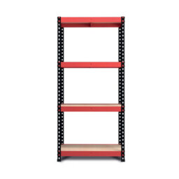 Rb Boss Garage Shelving Unit Fastlok 4 Shelf Mdf Red & Black Powder Coated Steel (H)1600mm (W)750mm (D)350mm - thumbnail 2