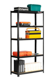 Rhino Racking 2 Bays - 180 X 90 X 40Cm - Black - 5 Tier Boltless Heavy Duty Garage Shelving Unit - 1000Kg Load Weight - thumbnail 5