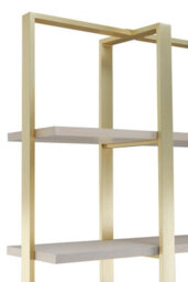 Orsina Oak Wood Shelf Unit With Gold Metal Frame,10-Compartment Shelving Unit,luxe Display Shelf,ideal For Library - thumbnail 4