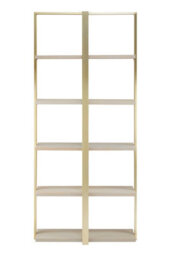 Orsina Oak Wood Shelf Unit With Gold Metal Frame,10-Compartment Shelving Unit,luxe Display Shelf,ideal For Library - thumbnail 3