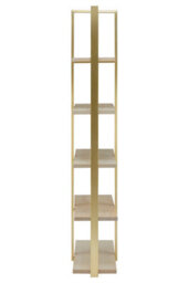Orsina Oak Wood Shelf Unit With Gold Metal Frame,10-Compartment Shelving Unit,luxe Display Shelf,ideal For Library - thumbnail 2