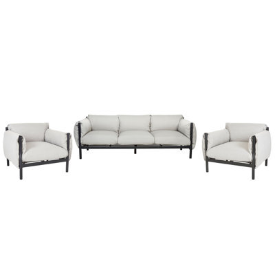 Beliani Garden Sofa Set 5 Seater Esperia Metal Grey - image 1