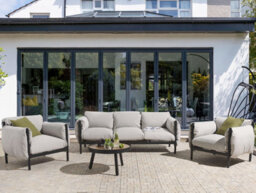 Beliani Garden Sofa Set 5 Seater Esperia Metal Grey - thumbnail 2