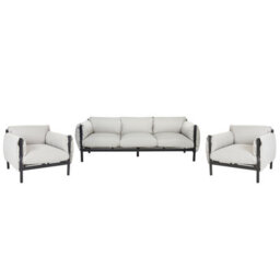 Beliani Garden Sofa Set 5 Seater Esperia Metal Grey - thumbnail 1