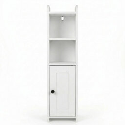 Levede Bathroom Cabinet Slim Corner Storage Adjustable Shelves Pb Mdf White - thumbnail 3