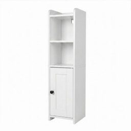 Levede Bathroom Cabinet Slim Corner Storage Adjustable Shelves Pb Mdf White - thumbnail 2