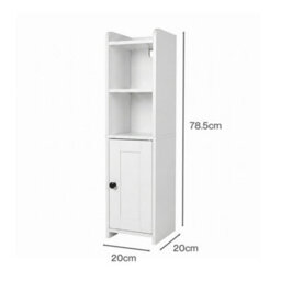 Levede Bathroom Cabinet Slim Corner Storage Adjustable Shelves Pb Mdf White - thumbnail 4