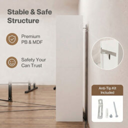 Levede Bathroom Cabinet Slim Corner Storage Adjustable Shelves Pb Mdf White - thumbnail 8
