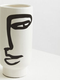 Orsina Lightweight Black And White Small Vase, Minimalist Ceramic Flower Vase, Robust Ceramic Vase For Flowers - thumbnail 4