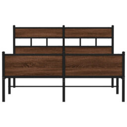 Berkfield Bed Frame Without Mattress Brown Oak 137X190 Cm Engineered Wood - thumbnail 4