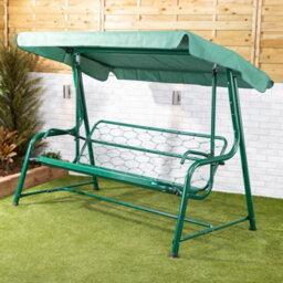 Alfresia Roma Green 3 Seater Swing Seat With Luxury Grey Cushions - thumbnail 6