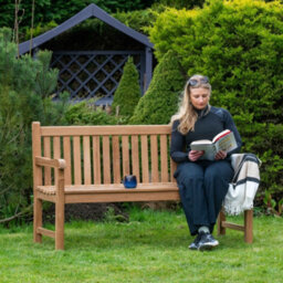 Garden Market Place The Garden Marketplace Solid Teak 3 Seater Garden Bench, Heavy Duty Hardwood Outdoor Seating - thumbnail 6
