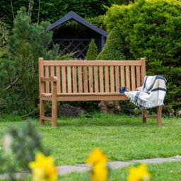 Garden Market Place The Garden Marketplace Solid Teak 3 Seater Garden Bench, Heavy Duty Hardwood Outdoor Seating - thumbnail 4