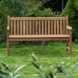 Garden Market Place The Garden Marketplace Solid Teak 3 Seater Garden Bench, Heavy Duty Hardwood Outdoor Seating - thumbnail 2
