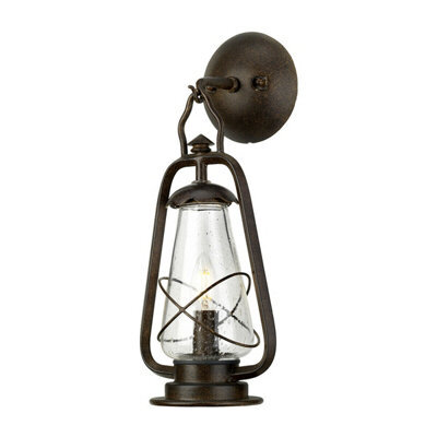 Stylish Outdoor Ip44 Wall Light Sconce In Old Bronze With Led E14 Bulb