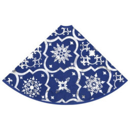 Berkfield Luxury Christmas Tree Skirt With Sock Blue 150 Cm Fabric - thumbnail 6