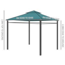 Outsunny 3 X 3M Metal Garden Gazebo Marquee Party Tent Canopy Pavilion Sidewalls - thumbnail 3