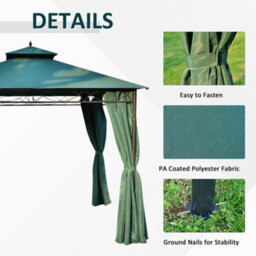 Outsunny 3 X 3M Metal Garden Gazebo Marquee Party Tent Canopy Pavilion Sidewalls - thumbnail 6