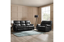 Home Detail Enoch 2 Seater Recliner Sofa, Black Faux Leather - thumbnail 3