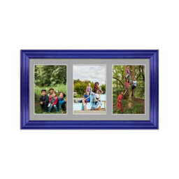 AK Frames 40X20Cm Purple Classic Multi Photo Frame With Silver Mount - Holds 3 Apertures (3X) 6X4 Photos - thumbnail 1