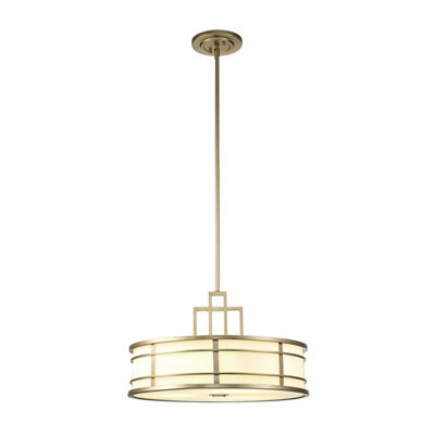 Luminosa Lighting Luminosa Fusion 3 Light Cylindrical Pendant Ceiling Light, Painted Natural Brass - image 1