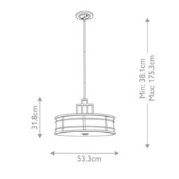 Luminosa Lighting Luminosa Fusion 3 Light Cylindrical Pendant Ceiling Light, Painted Natural Brass - thumbnail 6