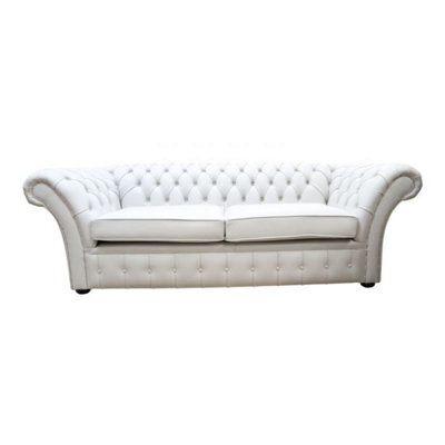 Chesterfield 3 Seater Shelly Seely Leather Sofa Settee In Balmoral Style - image 1