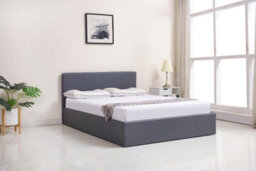 Kosy Koala Ottoman Bed Gas Lift Storage Leather Grey 3Ft Single Pine Wood Bedroom - thumbnail 2