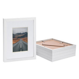 "Nicola Spring Photo Frames With 4"" X 6"" Mount - 8"" X 10"" - White/white - Pack Of 5" - thumbnail 1