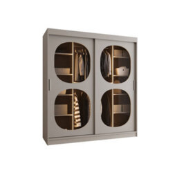 Arte Bahrain Ii Cashmere Sliding Door Wardrobe 180Cm - Smoked Glass, Calm Storage - thumbnail 5