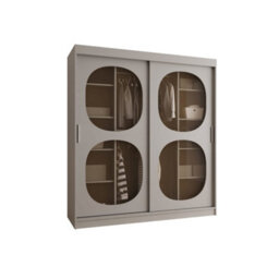 Arte Bahrain Ii Cashmere Sliding Door Wardrobe 180Cm - Smoked Glass, Calm Storage - thumbnail 2