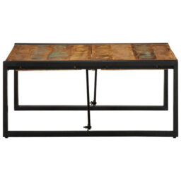 Berkfield Coffee Table Multicolour 80X80X35 Cm Solid Wood Reclaimed - thumbnail 3