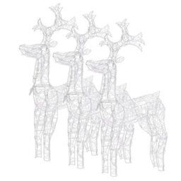 Berkfield Reindeer Christmas Decorations 3 Pcs 60X16X100 Cm Acrylic - thumbnail 4