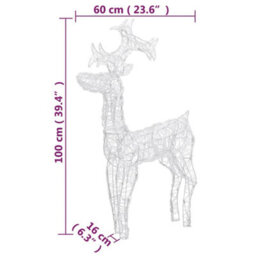Berkfield Reindeer Christmas Decorations 3 Pcs 60X16X100 Cm Acrylic - thumbnail 9