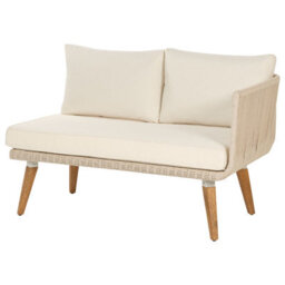 Beliani Garden Corner Sofa With Table 5 Seater Alcamo Left Hand Acacia Wood Light Beige - thumbnail 6